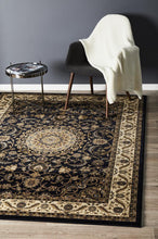 Load image into Gallery viewer, Sydney Collection Medallion Rug Blue With Ivory Border
