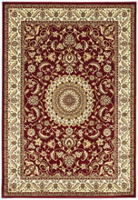 Load image into Gallery viewer, Sydney Collection Medallion Rug Red With Ivory Border