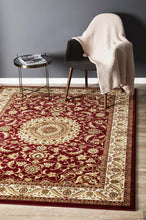 Load image into Gallery viewer, Sydney Collection Medallion Rug Red With Ivory Border