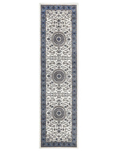 Load image into Gallery viewer, Sydney Collection Medallion Rug White With Blue Border