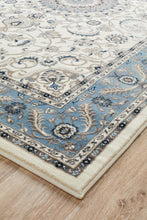 Load image into Gallery viewer, Sydney Collection Medallion Rug White With Blue Border