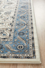 Load image into Gallery viewer, Sydney Collection Medallion Rug White With Blue Border