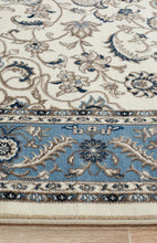 Load image into Gallery viewer, Sydney Collection Medallion Rug White With Blue Border