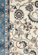 Load image into Gallery viewer, Sydney Collection Medallion Rug White With Blue Border