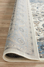 Load image into Gallery viewer, Sydney Collection Medallion Rug White With Blue Border