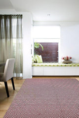 Abode Diamond Design Red Rug