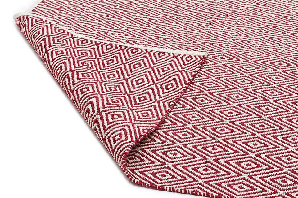 Abode Diamond Design Red Rug