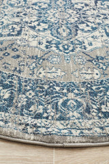 Babylon 207 Blue  Round Rug