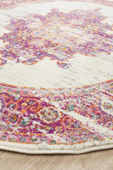 Babylon 211 Pink  Round Rug