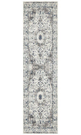 Evoke Mist White Transitional Runner Rug