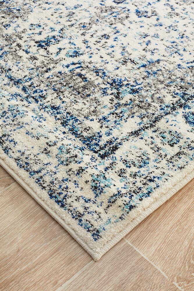 Evoke Mist White Transitional Runner Rug