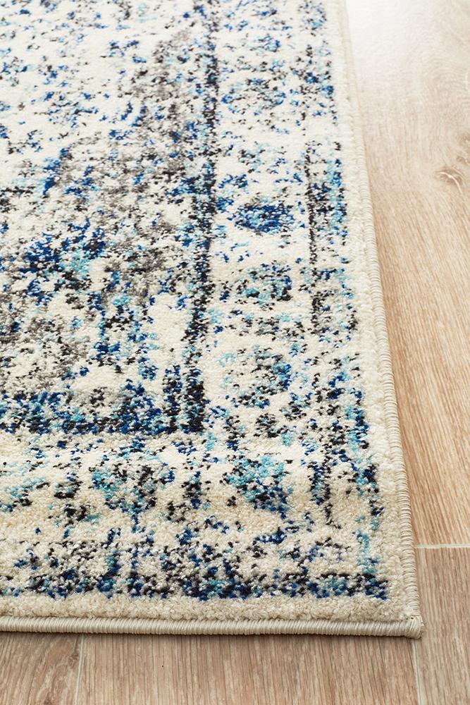 Evoke Mist White Transitional Runner Rug