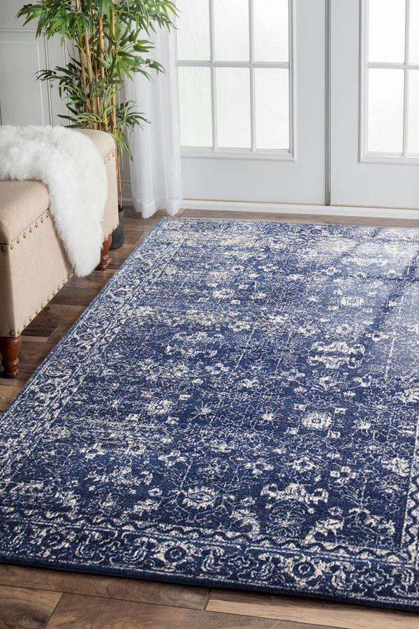 Evoke Oasis Navy Transitional Rug