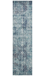 Evoke Muse Blue Transitional Runner Rug