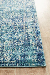 Evoke Muse Blue Transitional Runner Rug