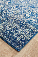 Evoke Contrast Navy Transitional Runner Rug
