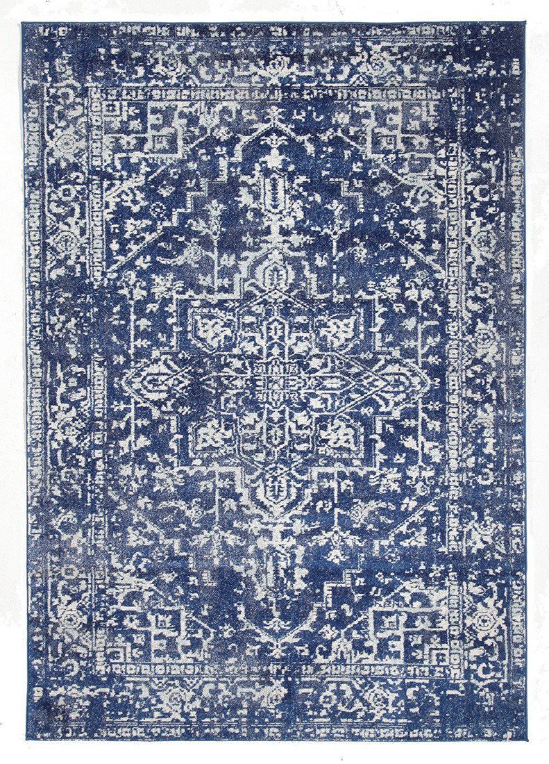 Evoke Contrast Navy Transitional Rug