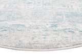 Evoke Glacier White Blue Transitional Round Rug