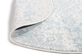 Evoke Glacier White Blue Transitional Round Rug