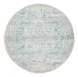 Evoke Glacier White Blue Transitional Round Rug