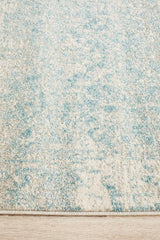 Evoke Glacier White Blue Transitional Runner Rug