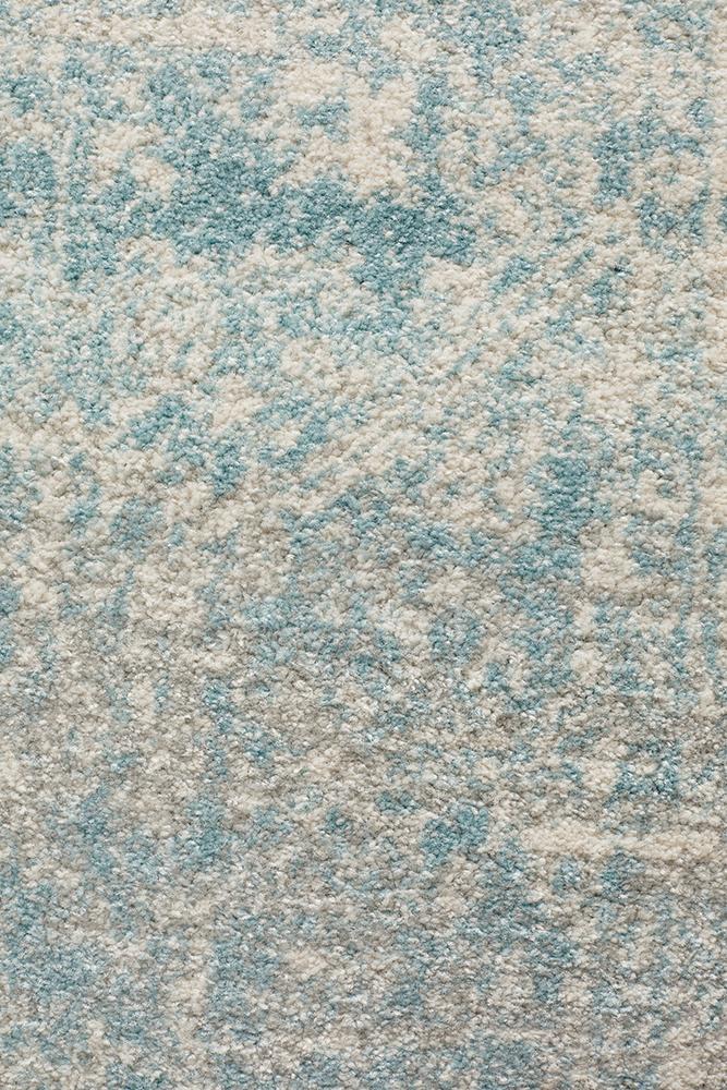 Evoke Glacier White Blue Transitional Runner Rug