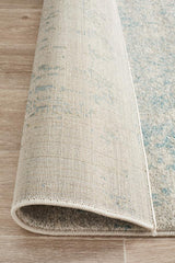 Evoke Glacier White Blue Transitional Runner Rug