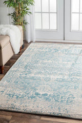 Evoke Glacier White Blue Transitional Rug