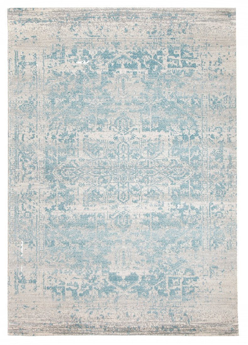 Evoke Glacier White Blue Transitional Rug