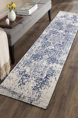 Evoke Horizon White Navy Transitional Runner Rug
