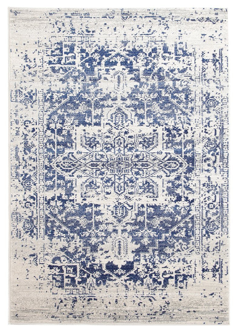 Evoke Horizon White Navy Transitional Rug