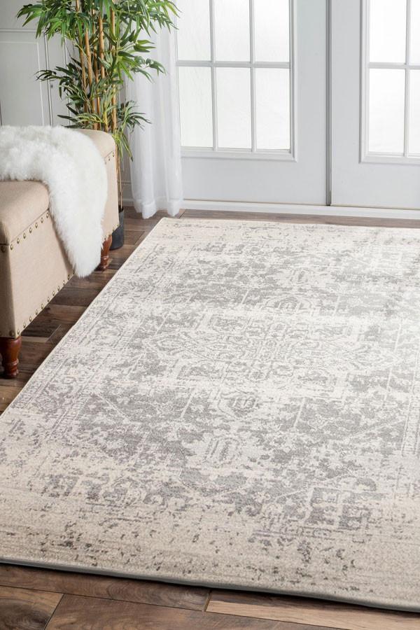 Evoke Dream White Silver Transitional Rug