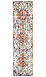 Evoke Carnival White Transitional Runner Rug