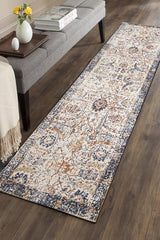 Evoke Peacock Ivory Transitional Runner Rug