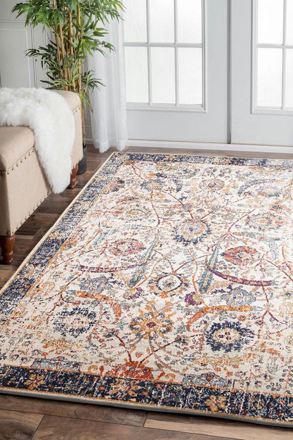 Evoke Peacock Ivory Transitional Rug