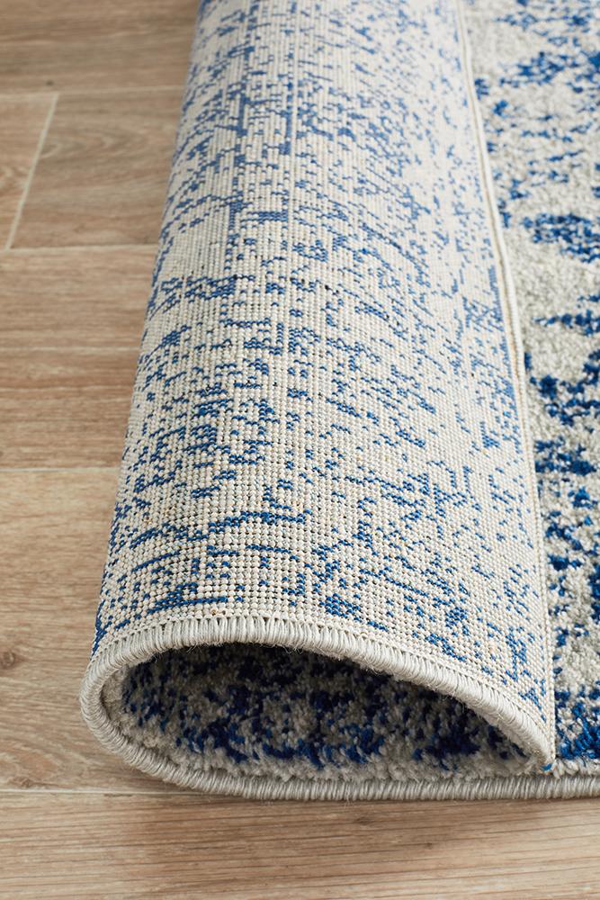 Evoke Frost Blue Transitional Runner Rug