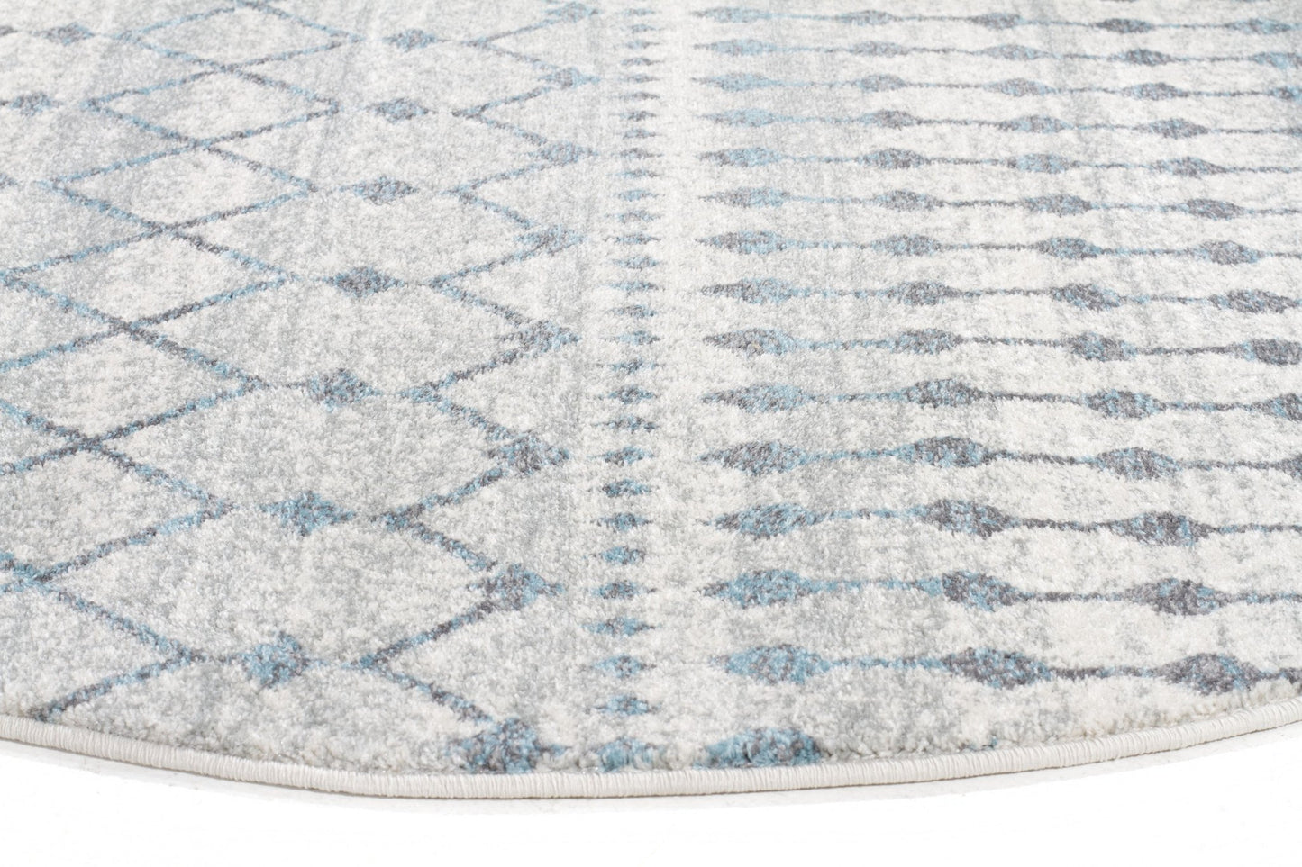 Evoke Slate White Transitional Round Rug