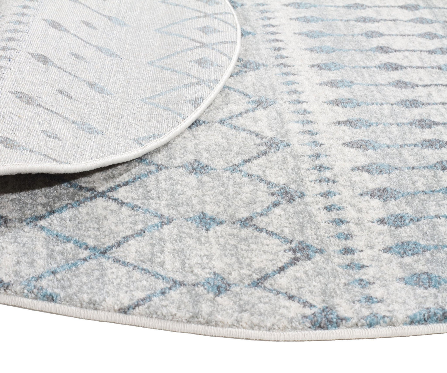 Evoke Slate White Transitional Round Rug