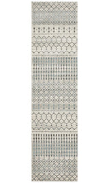 Evoke Slate White Transitional Runner Rug