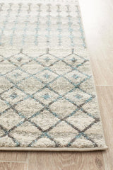 Evoke Slate White Transitional Runner Rug