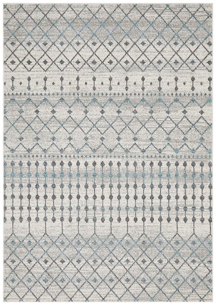 Evoke Slate White Transitional Rug