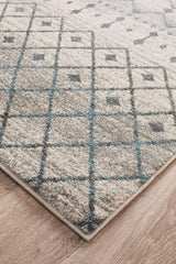 Evoke Slate White Transitional Rug