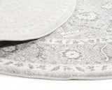 Evoke Silver Flower Transitional Round Rug