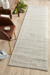 Evoke Silver Flower Transitional Runner Rug