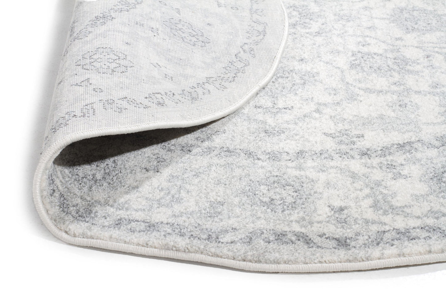 Evoke Winter White Transitional Round Rug