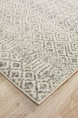 Evoke Diamond Grey Transitional Runner Rug
