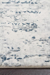Kendra Farah Distressed Contemporary Rug White Blue Grey