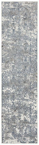 Kendra Yasmin Distressed Transitional Rug White Blue Grey