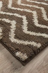 Moroccon Style  Chevron Design Brown Beige Rug
