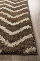 Moroccon Style  Chevron Design Brown Beige Rug